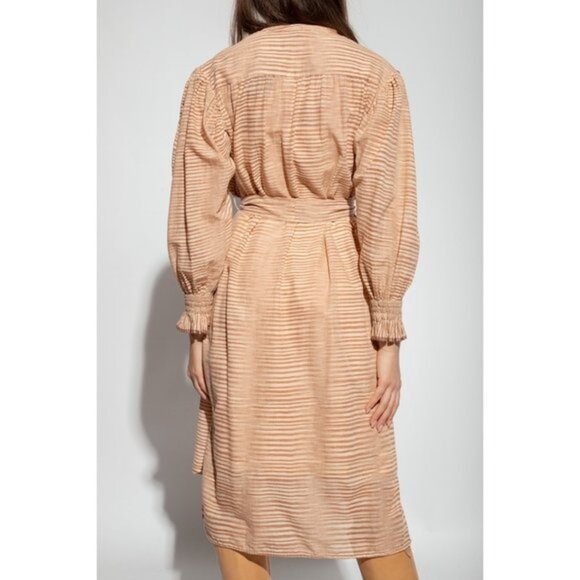 ULLA JOHNSON ‘FIORA’ beige STRIPED DRESS Size 6 - Picture 4 of 12